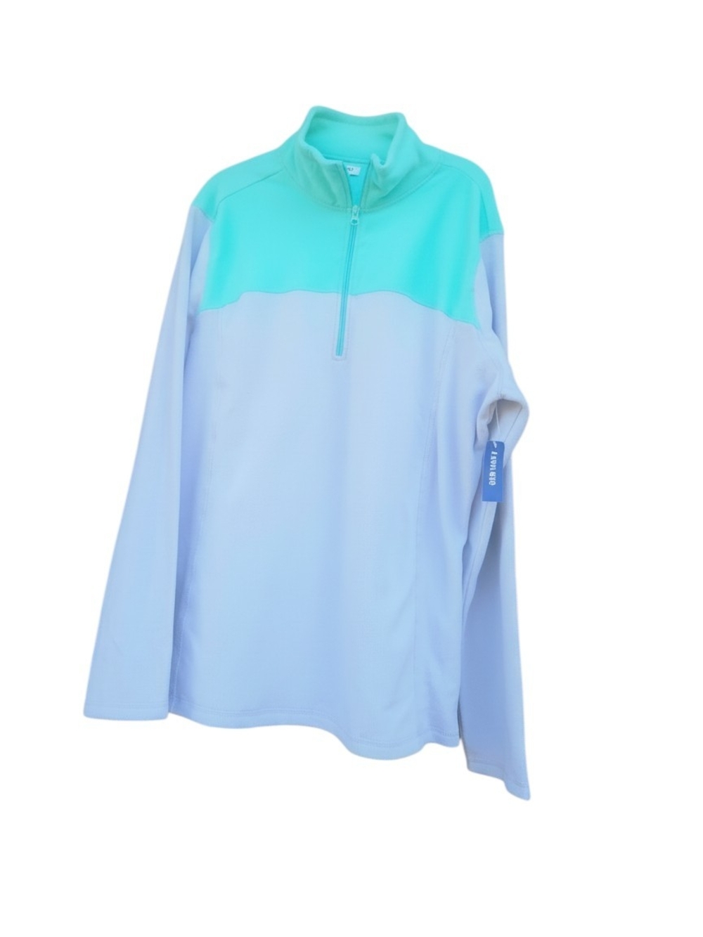 Old Navy Active NWT Aqua Blue & Gray Fleece Quarter-Zip Pullover Size XXL